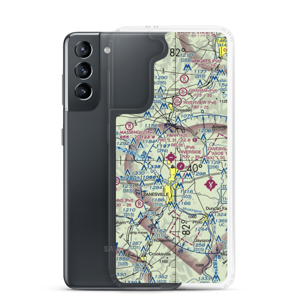 Parr Airport (42I) VFR Sectional Samsung Case Samsung Galaxy S21 model shown