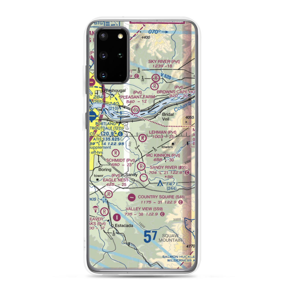 Parrett Mountain Airport (28OR) VFR Sectional Samsung Case Samsung Galaxy S20 Plus model shown