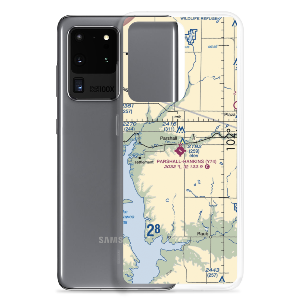 Parshall Hankins Airport (Y74) VFR Sectional Samsung Case Samsung Galaxy S20 Ultra model shown