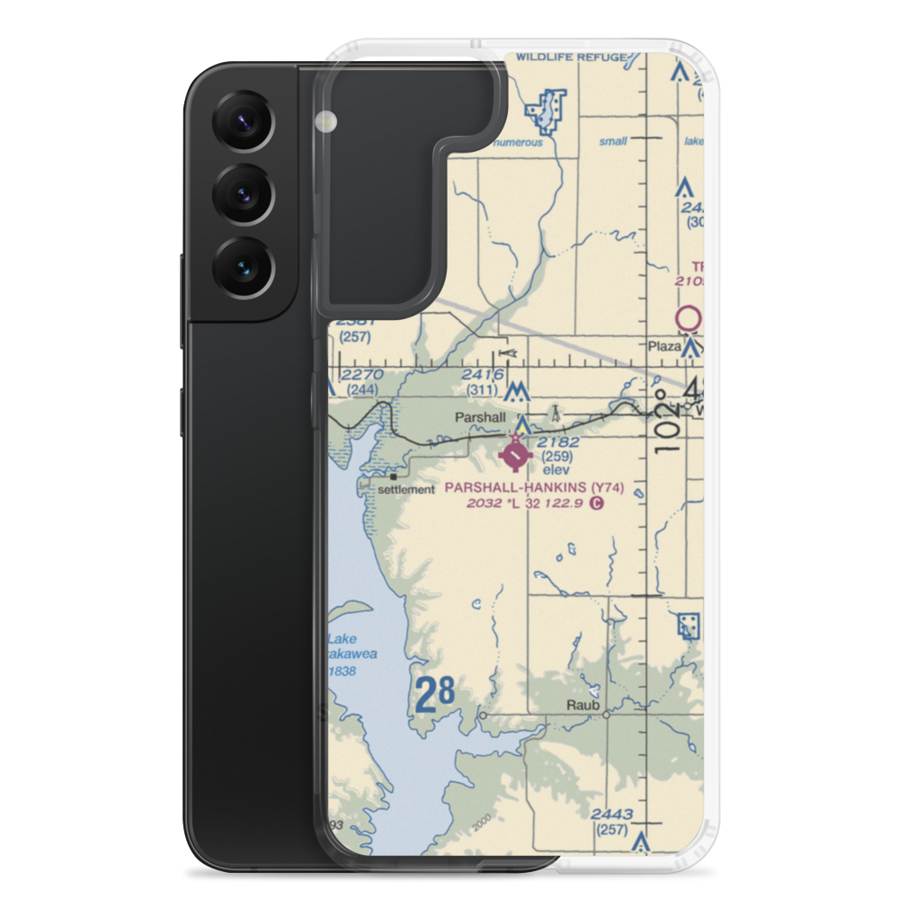 Parshall Hankins Airport (Y74) VFR Sectional Samsung Case Samsung Galaxy S22 Plus model shown