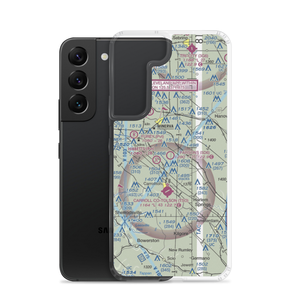 Parsons Airport (5D6) VFR Sectional Samsung Case Samsung Galaxy S22 model shown