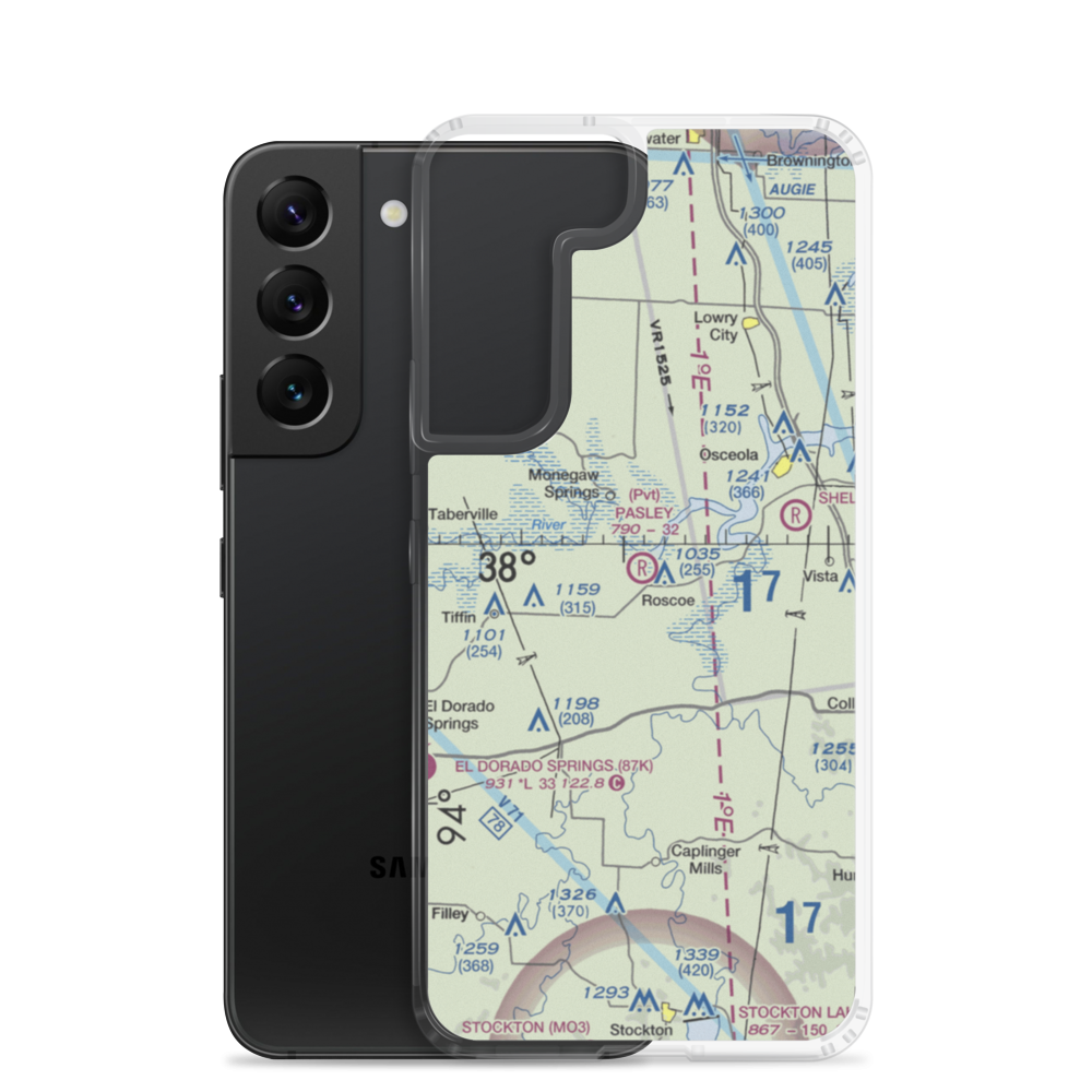 Pasley Airport (28MO) VFR Sectional Samsung Case Samsung Galaxy S22 model shown