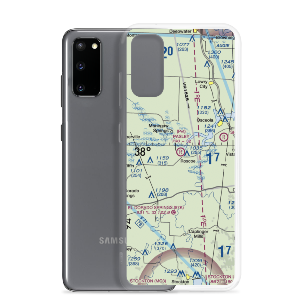 Pasley Airport (28MO) VFR Sectional Samsung Case Samsung Galaxy S20 model shown