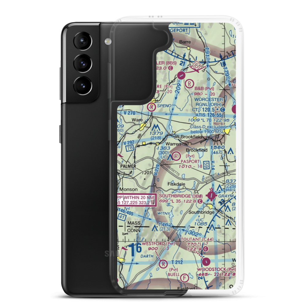 Pasport Airport (5MA3) VFR Sectional Samsung Case Samsung Galaxy S21 Plus model shown