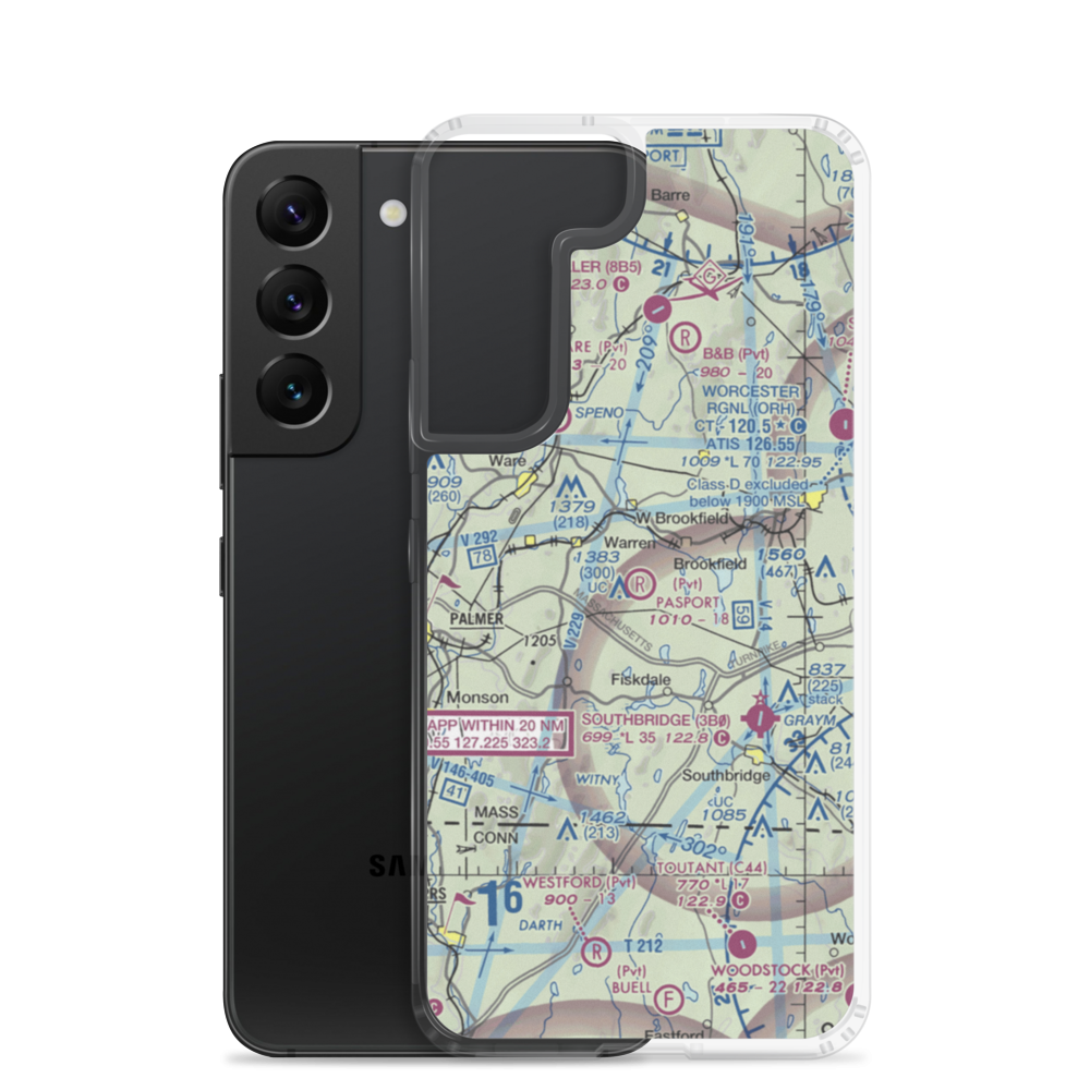 Pasport Airport (5MA3) VFR Sectional Samsung Case Samsung Galaxy S22 model shown