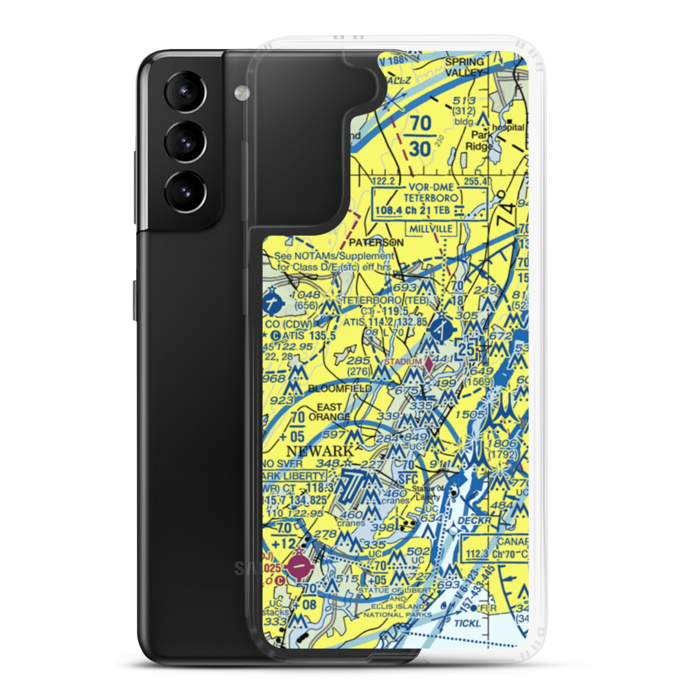 Passaic River Seaplane Base (4NJ2) VFR Sectional Samsung Case Samsung Galaxy S21 Plus model shown