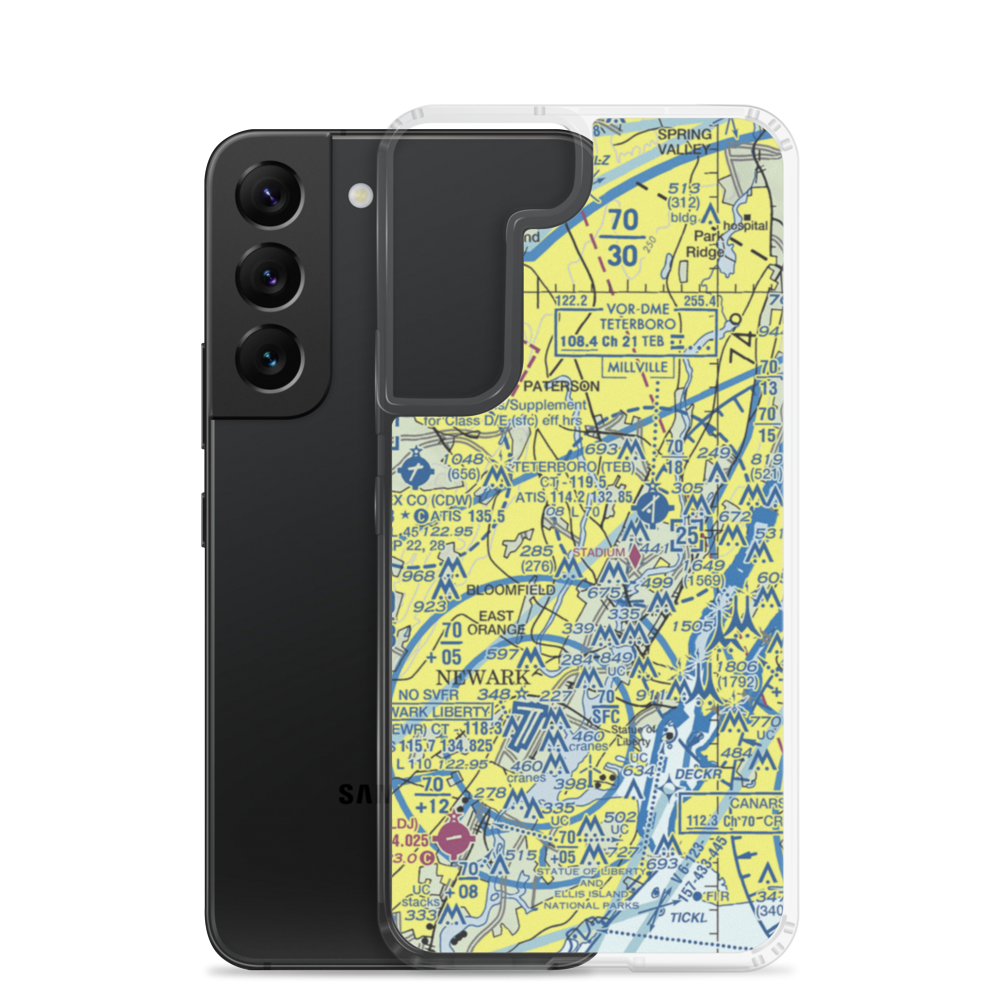 Passaic River Seaplane Base (4NJ2) VFR Sectional Samsung Case Samsung Galaxy S22 model shown