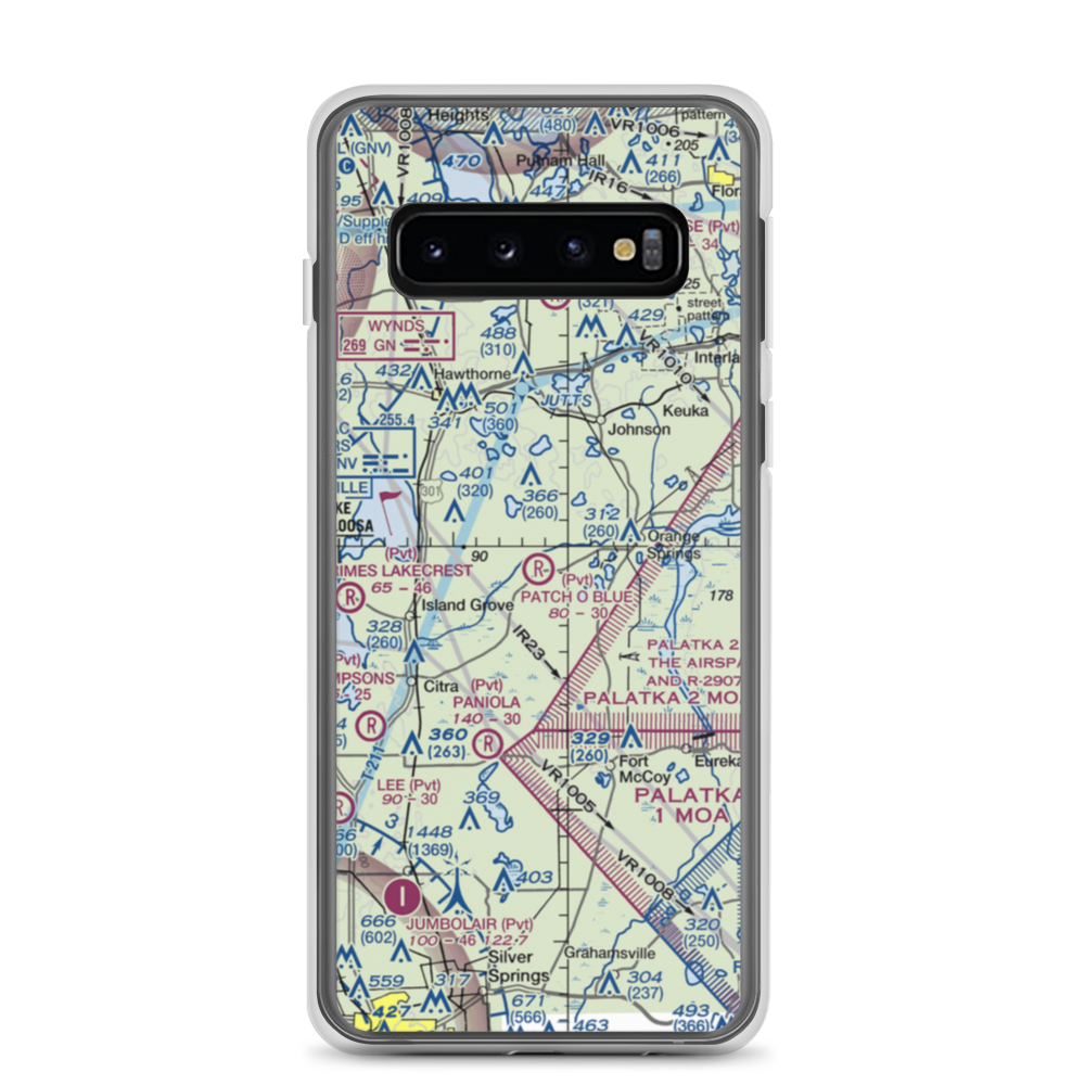 Patch O Blue Airport (FD02) VFR Sectional Samsung Case Samsung Galaxy S10 model shown