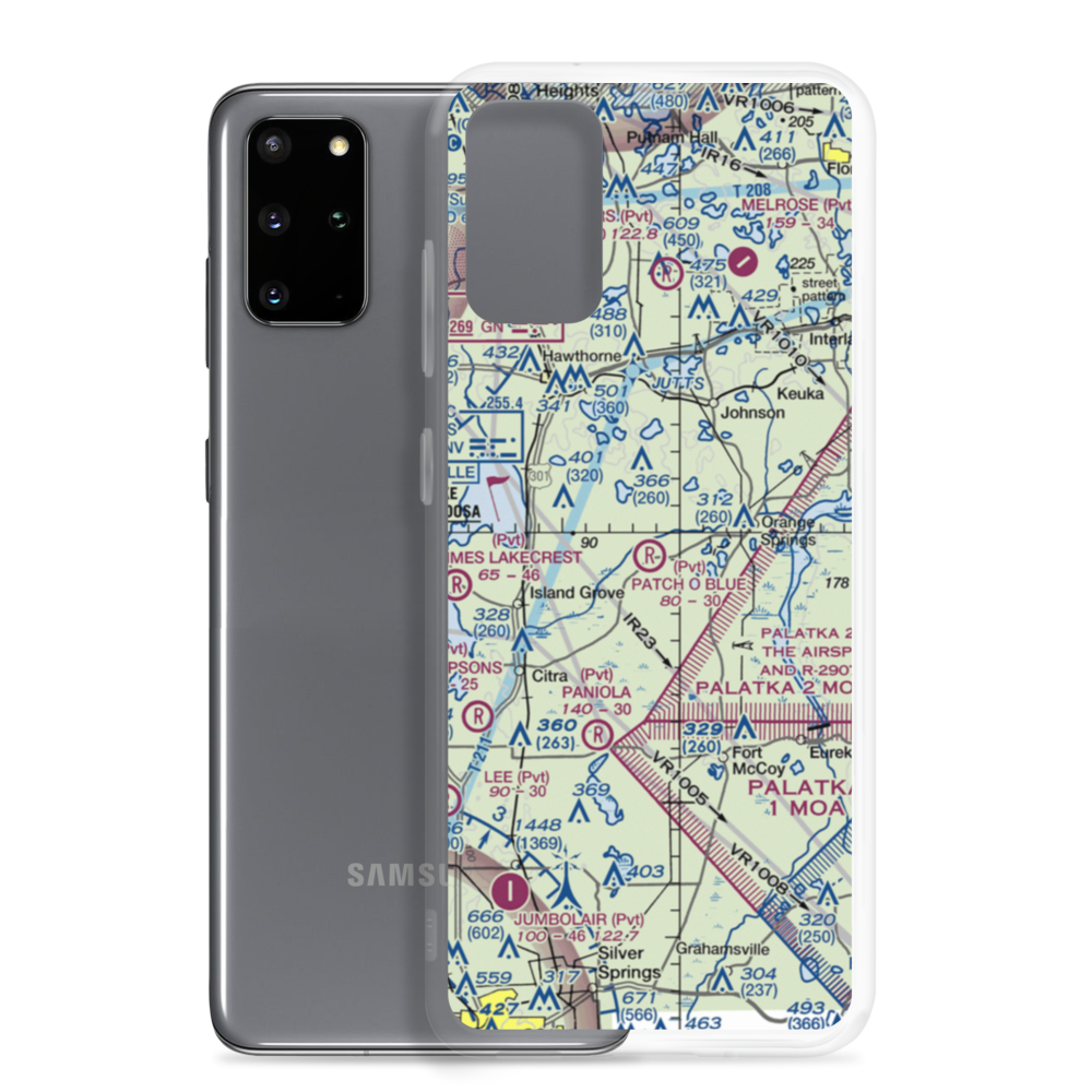 Patch O Blue Airport (FD02) VFR Sectional Samsung Case Samsung Galaxy S20 Plus model shown