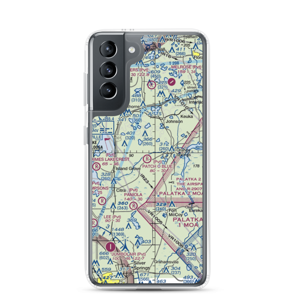 Patch O Blue Airport (FD02) VFR Sectional Samsung Case Samsung Galaxy S21 model shown