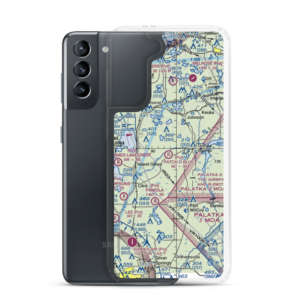 Patch O Blue Airport (FD02) VFR Sectional Samsung Case Samsung Galaxy S21 model shown