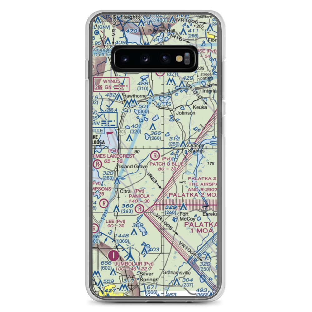 Patch O Blue Airport (FD02) VFR Sectional Samsung Case Samsung Galaxy S10+ model shown