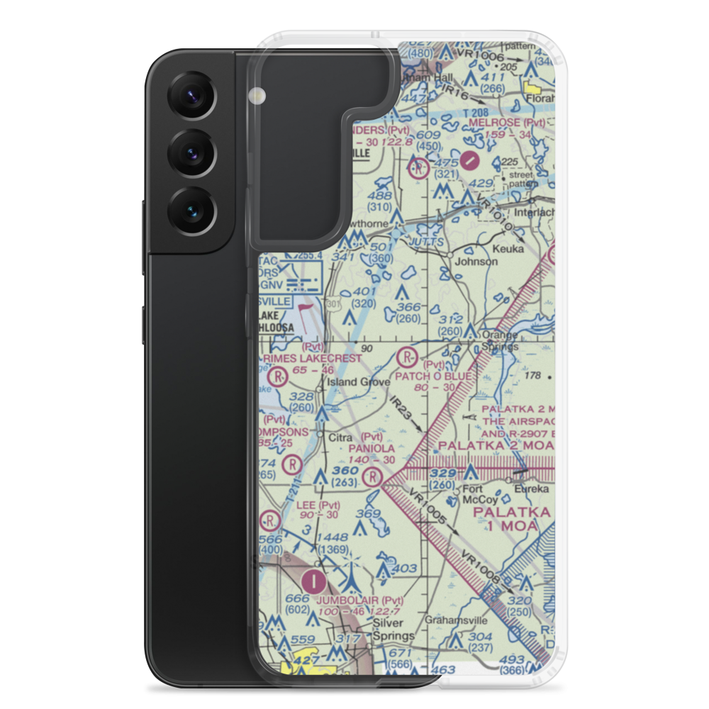 Patch O Blue Airport (FD02) VFR Sectional Samsung Case Samsung Galaxy S22 Plus model shown