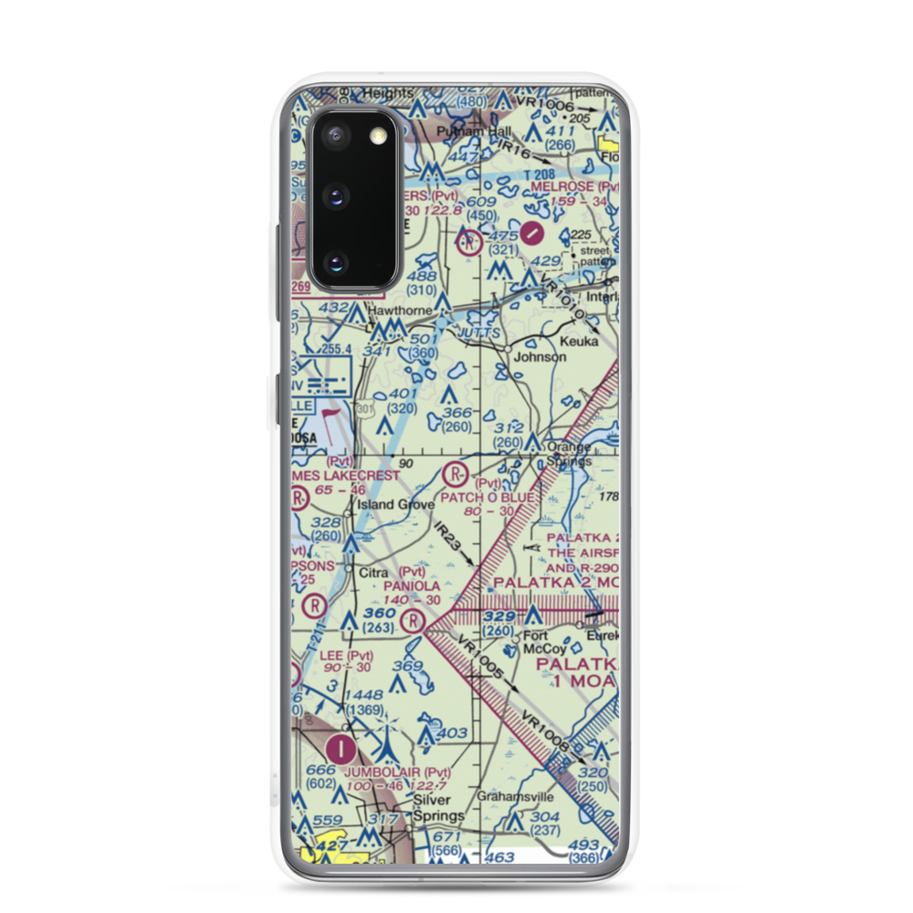 Patch O Blue Airport (FD02) VFR Sectional Samsung Case Samsung Galaxy S20 model shown