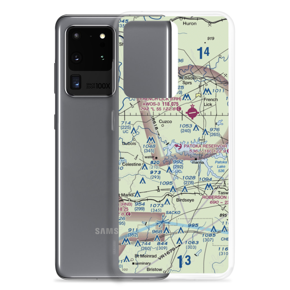 Patoka Reservoir Landing Area Seaplane Base (06I) VFR Sectional Samsung Case Samsung Galaxy S20 Ultra model shown