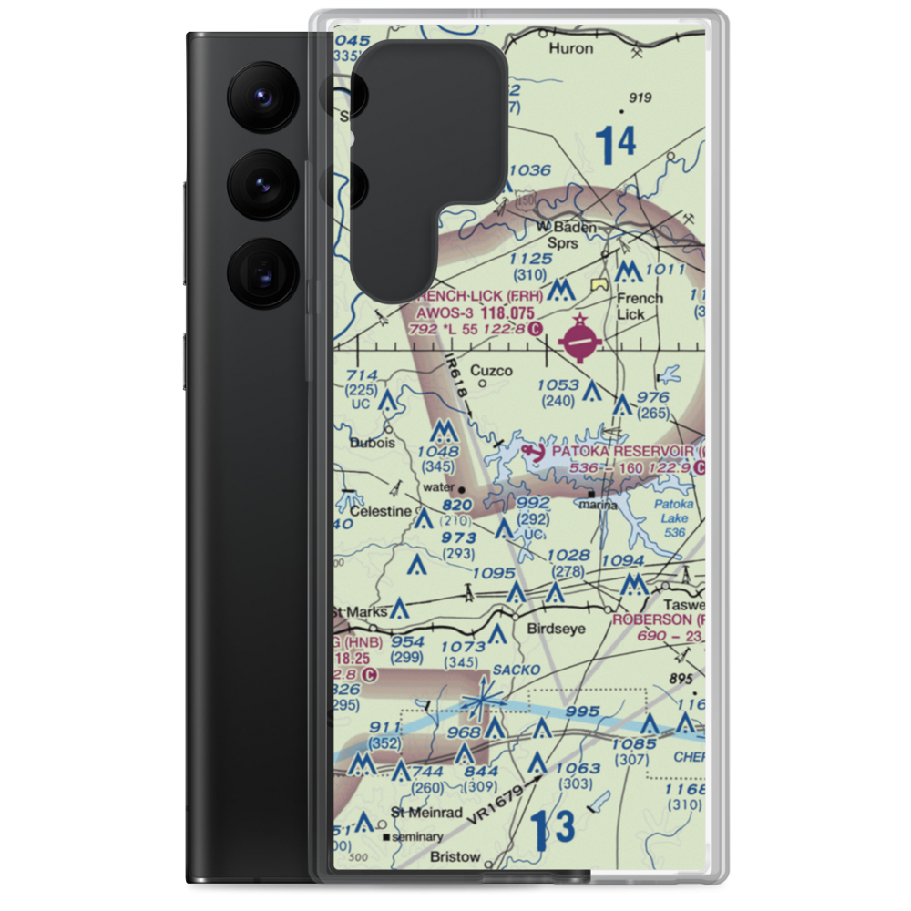 Patoka Reservoir Landing Area Seaplane Base (06I) VFR Sectional Samsung Case Samsung Galaxy S22 Ultra model shown