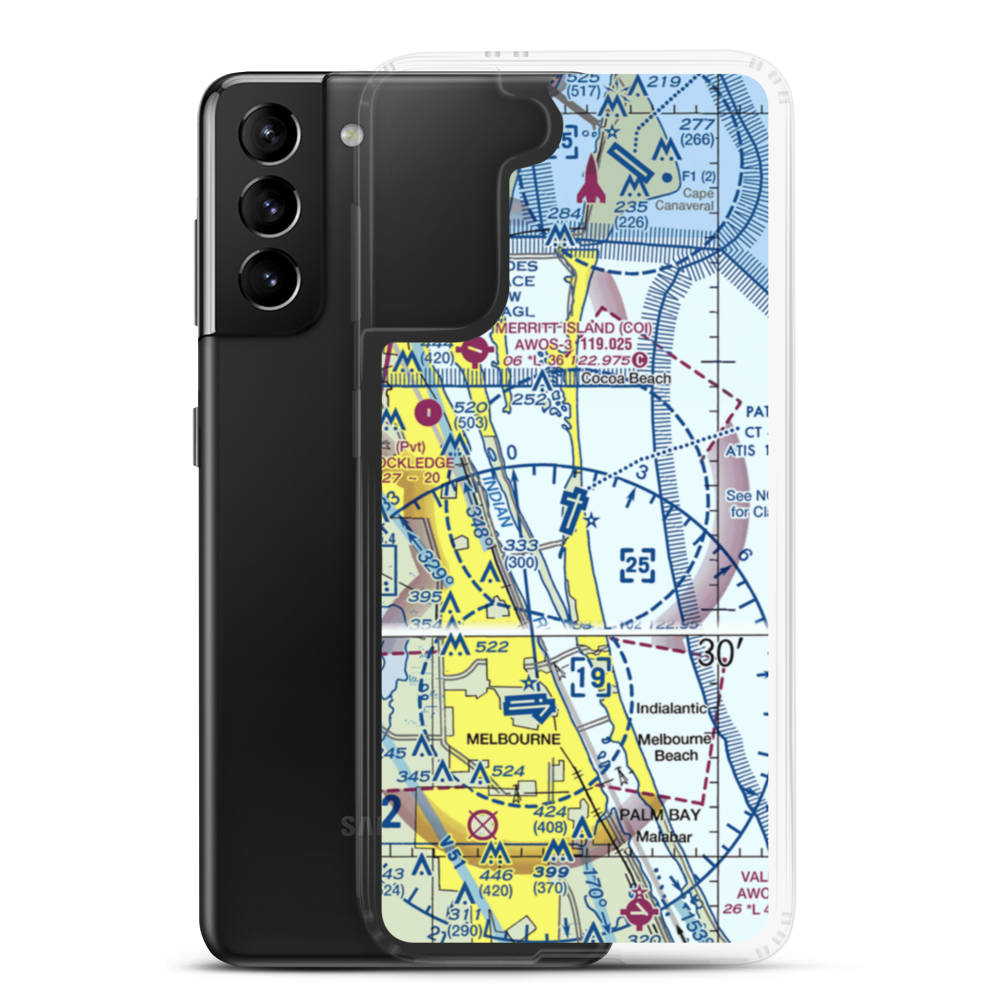 Patrick Air Force Base (COF) VFR Sectional Samsung Case Samsung Galaxy S21 Plus model shown