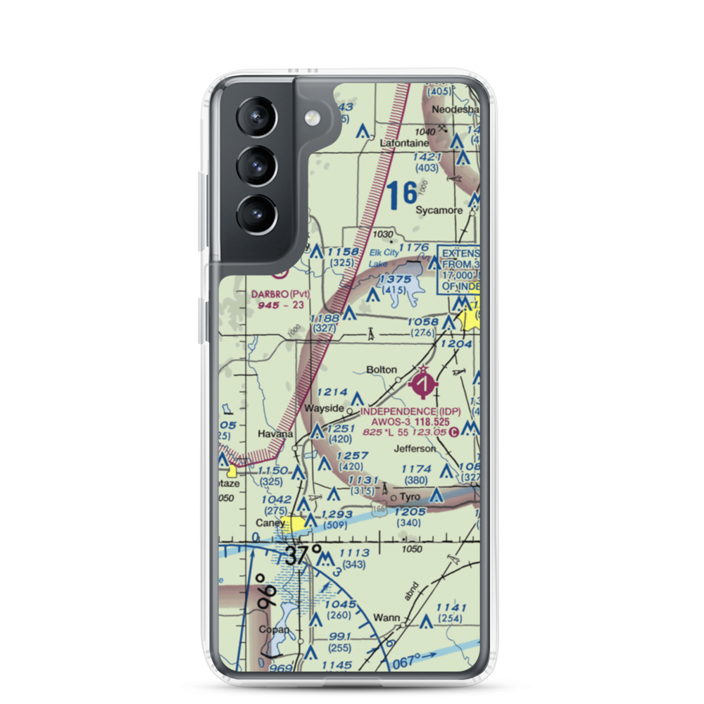 Patterson Farms Airport (66KS) VFR Sectional Samsung Case Samsung Galaxy S21 model shown
