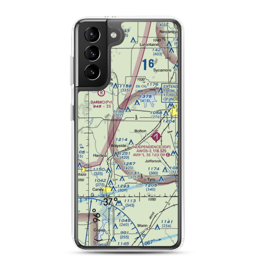 Patterson Farms Airport (66KS) VFR Sectional Samsung Case Samsung Galaxy S21 Plus model shown