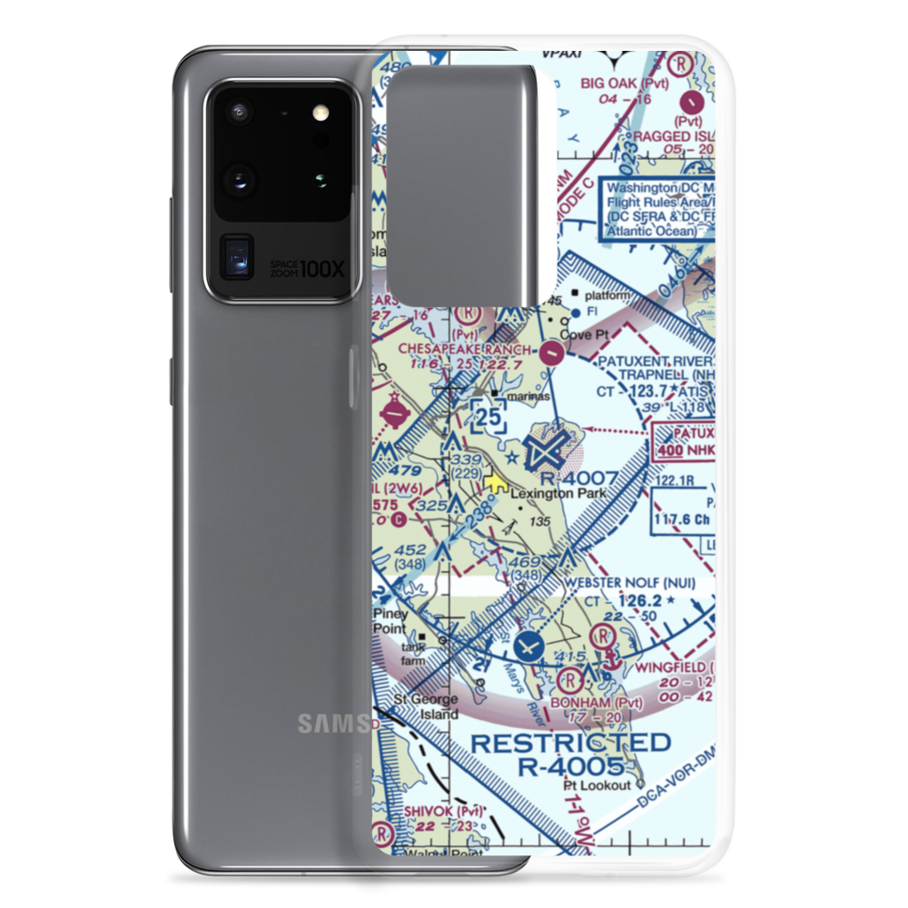 Patuxent River Naval Air Station (Trapnell Field) (NHK) VFR Sectional Samsung Case Samsung Galaxy S20 Ultra model shown