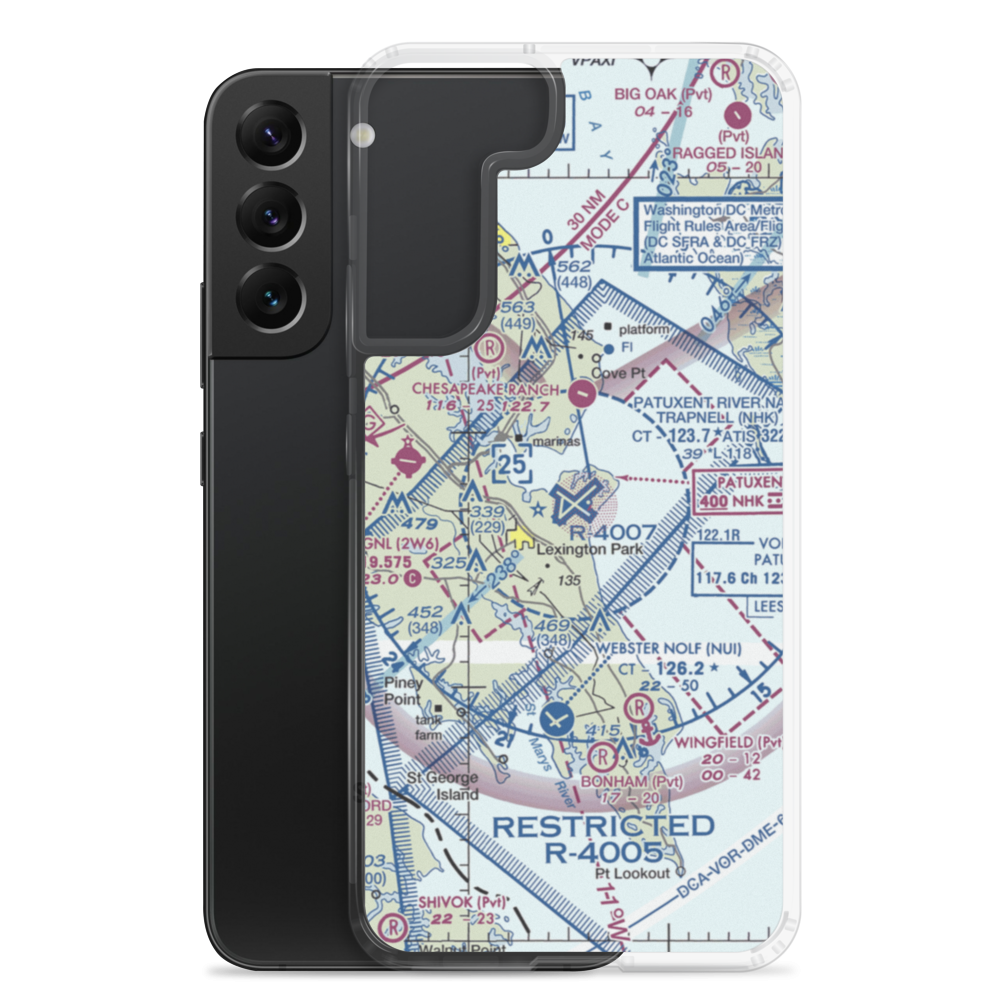Patuxent River Naval Air Station (Trapnell Field) (NHK) VFR Sectional Samsung Case Samsung Galaxy S22 Plus model shown