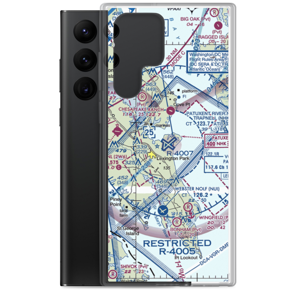 Patuxent River Naval Air Station (Trapnell Field) (NHK) VFR Sectional Samsung Case Samsung Galaxy S22 Ultra model shown