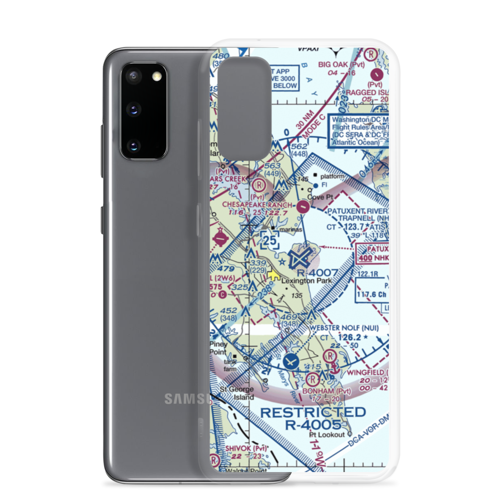 Patuxent River Naval Air Station (Trapnell Field) (NHK) VFR Sectional Samsung Case Samsung Galaxy S20 model shown