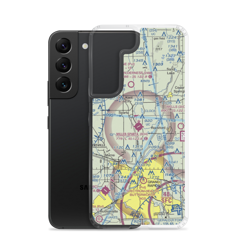 Paul C. Miller-Sparta Airport (8D4) VFR Sectional Samsung Case Samsung Galaxy S22 model shown
