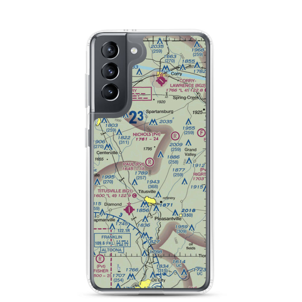 Paul Personal Use Airport (0PN9) VFR Sectional Samsung Case Samsung Galaxy S21 model shown