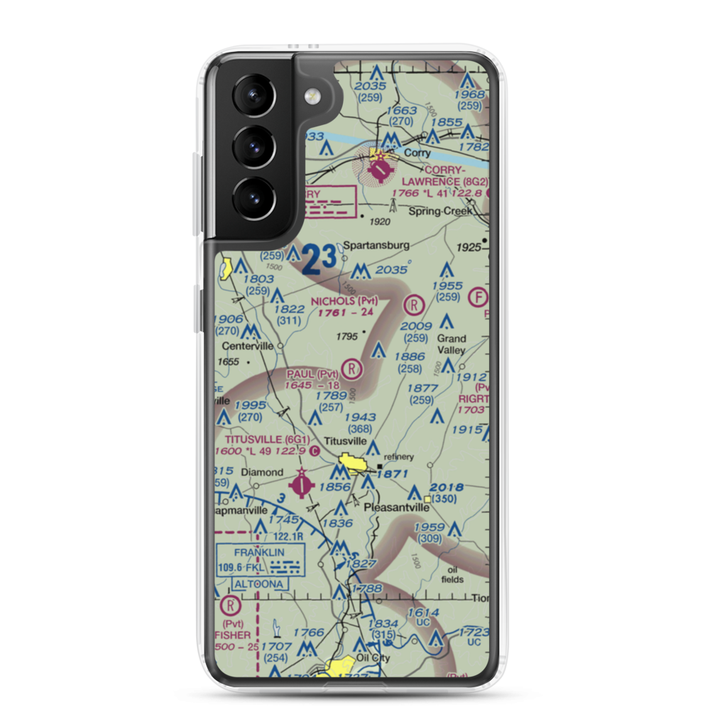 Paul Personal Use Airport (0PN9) VFR Sectional Samsung Case Samsung Galaxy S21 Plus model shown