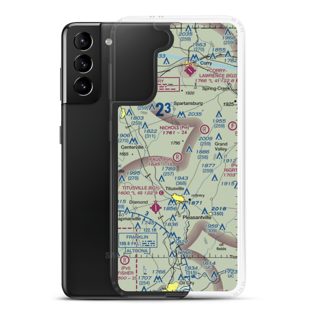 Paul Personal Use Airport (0PN9) VFR Sectional Samsung Case Samsung Galaxy S21 Plus model shown