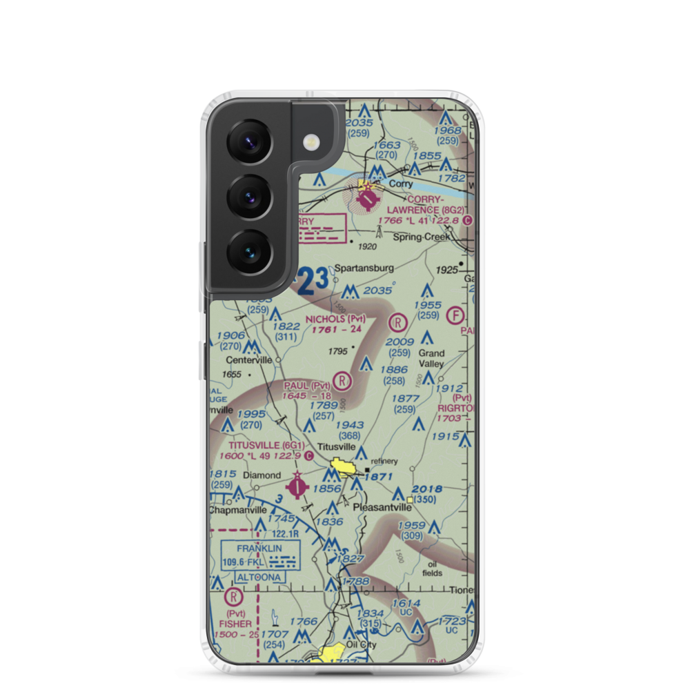 Paul Personal Use Airport (0PN9) VFR Sectional Samsung Case Samsung Galaxy S22 model shown