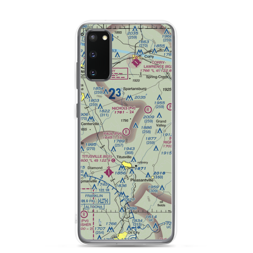 Paul Personal Use Airport (0PN9) VFR Sectional Samsung Case Samsung Galaxy S20 model shown