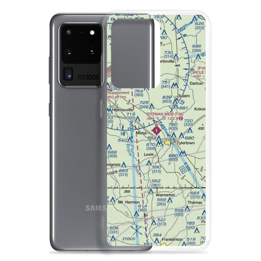 Paul Pittman Memorial Airport (T36) VFR Sectional Samsung Case Samsung Galaxy S20 Ultra model shown