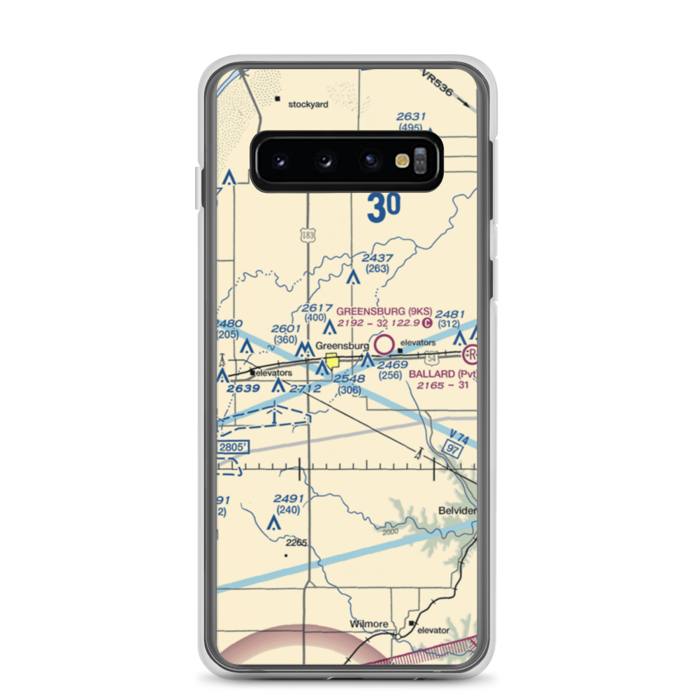 Paul Windle Municipal Airport (8K7) VFR Sectional Samsung Case Samsung Galaxy S10 model shown