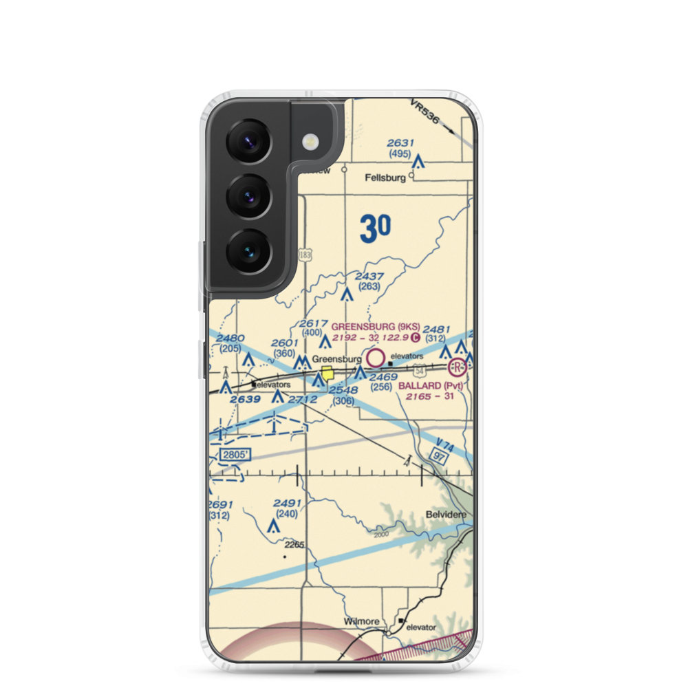 Paul Windle Municipal Airport (8K7) VFR Sectional Samsung Case Samsung Galaxy S22 model shown