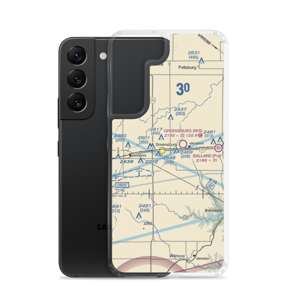 Paul Windle Municipal Airport (8K7) VFR Sectional Samsung Case Samsung Galaxy S22 model shown