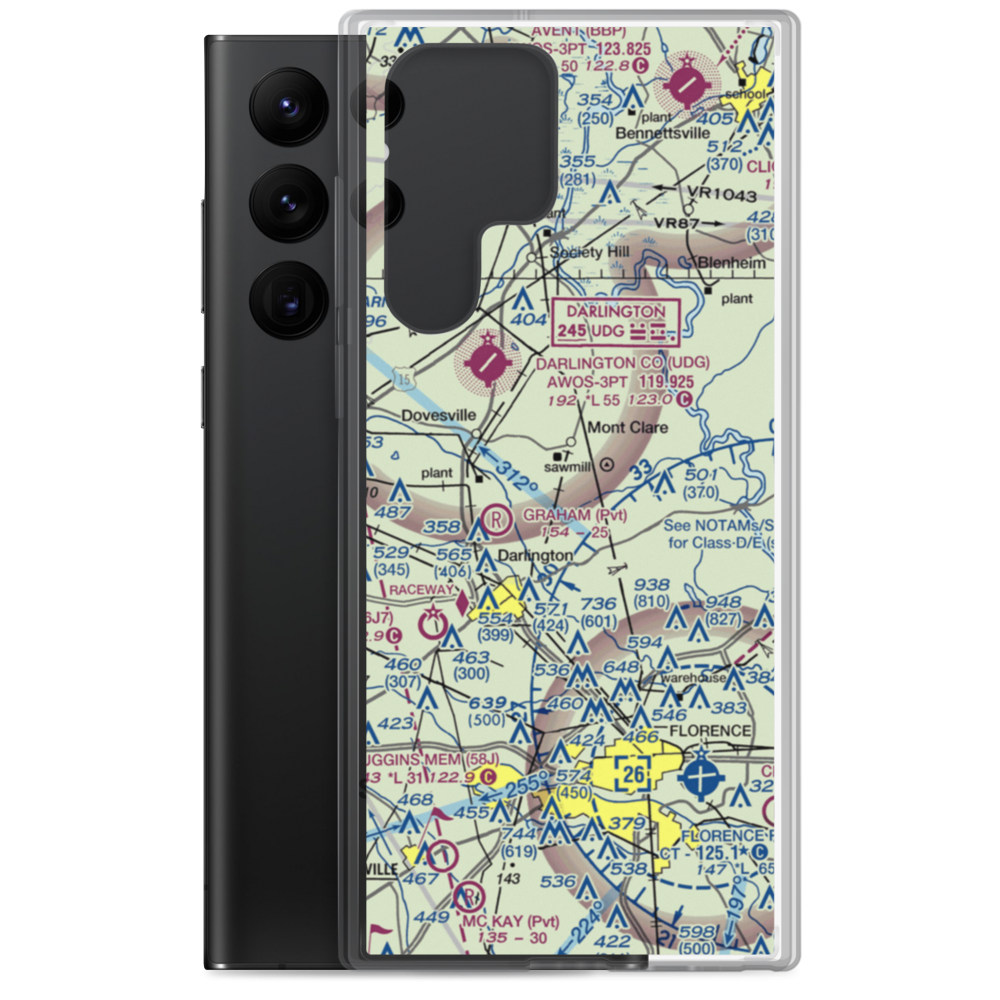 Paul's Plantation Airport (SC93) VFR Sectional Samsung Case Samsung Galaxy S22 Ultra model shown