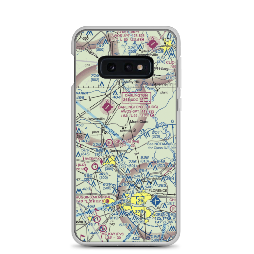 Paul's Plantation Airport (SC93) VFR Sectional Samsung Case Samsung Galaxy S10e model shown