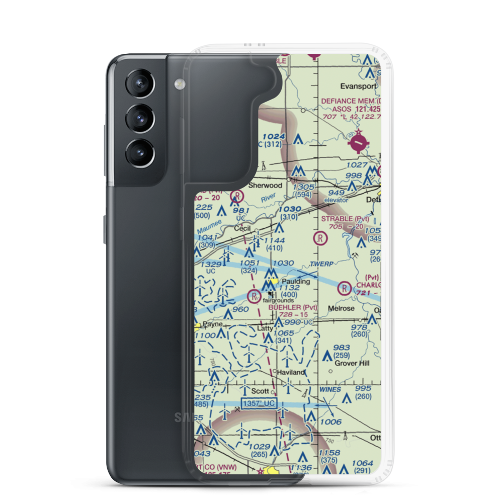 Paulding Airport Inc Airport (2H8) VFR Sectional Samsung Case Samsung Galaxy S21 model shown