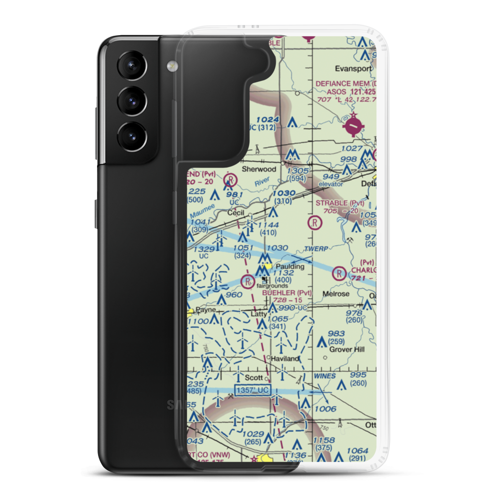 Paulding Airport Inc Airport (2H8) VFR Sectional Samsung Case Samsung Galaxy S21 Plus model shown