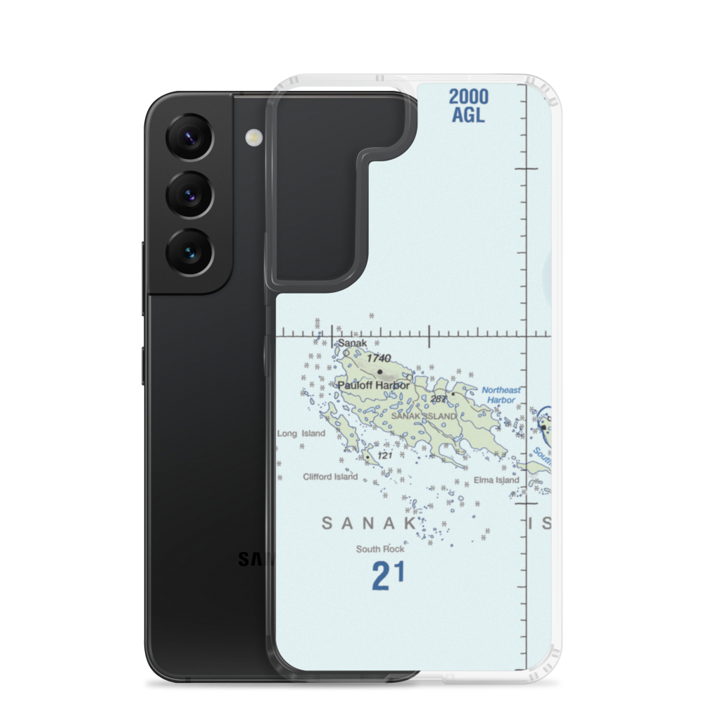 Pauloff Harbor Seaplane Base (KPH) VFR Sectional Samsung Case Samsung Galaxy S22 model shown