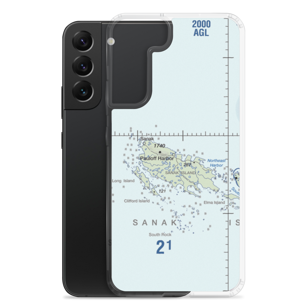 Pauloff Harbor Seaplane Base (KPH) VFR Sectional Samsung Case Samsung Galaxy S22 Plus model shown