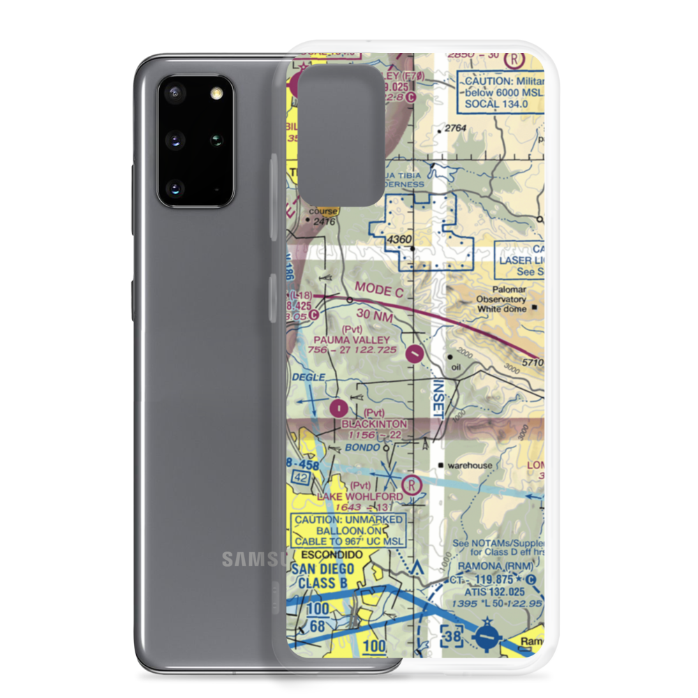 Pauma Valley Air Park (CL33) VFR Sectional Samsung Case Samsung Galaxy S20 Plus model shown