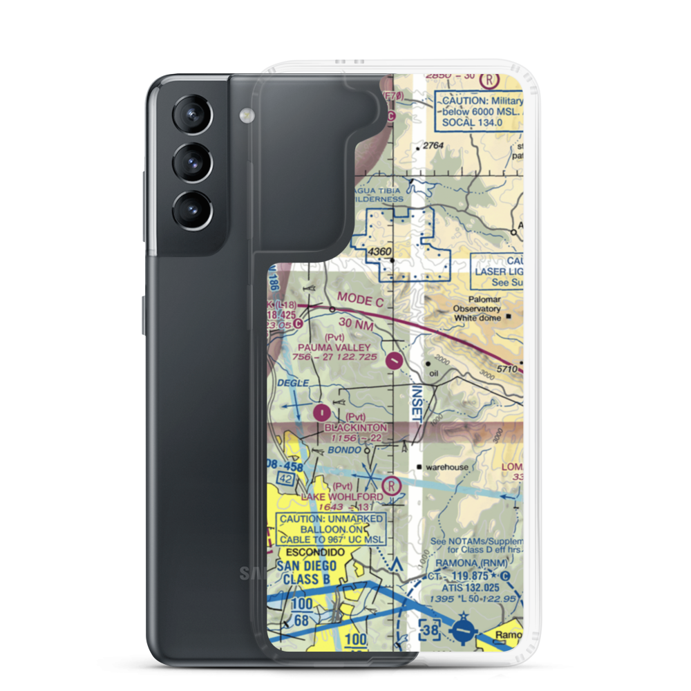 Pauma Valley Air Park (CL33) VFR Sectional Samsung Case Samsung Galaxy S21 model shown