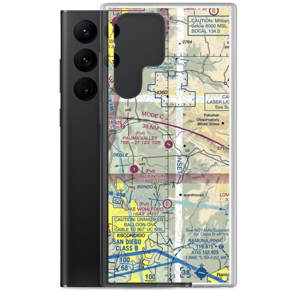 Pauma Valley Air Park (CL33) VFR Sectional Samsung Case Samsung Galaxy S22 Ultra model shown