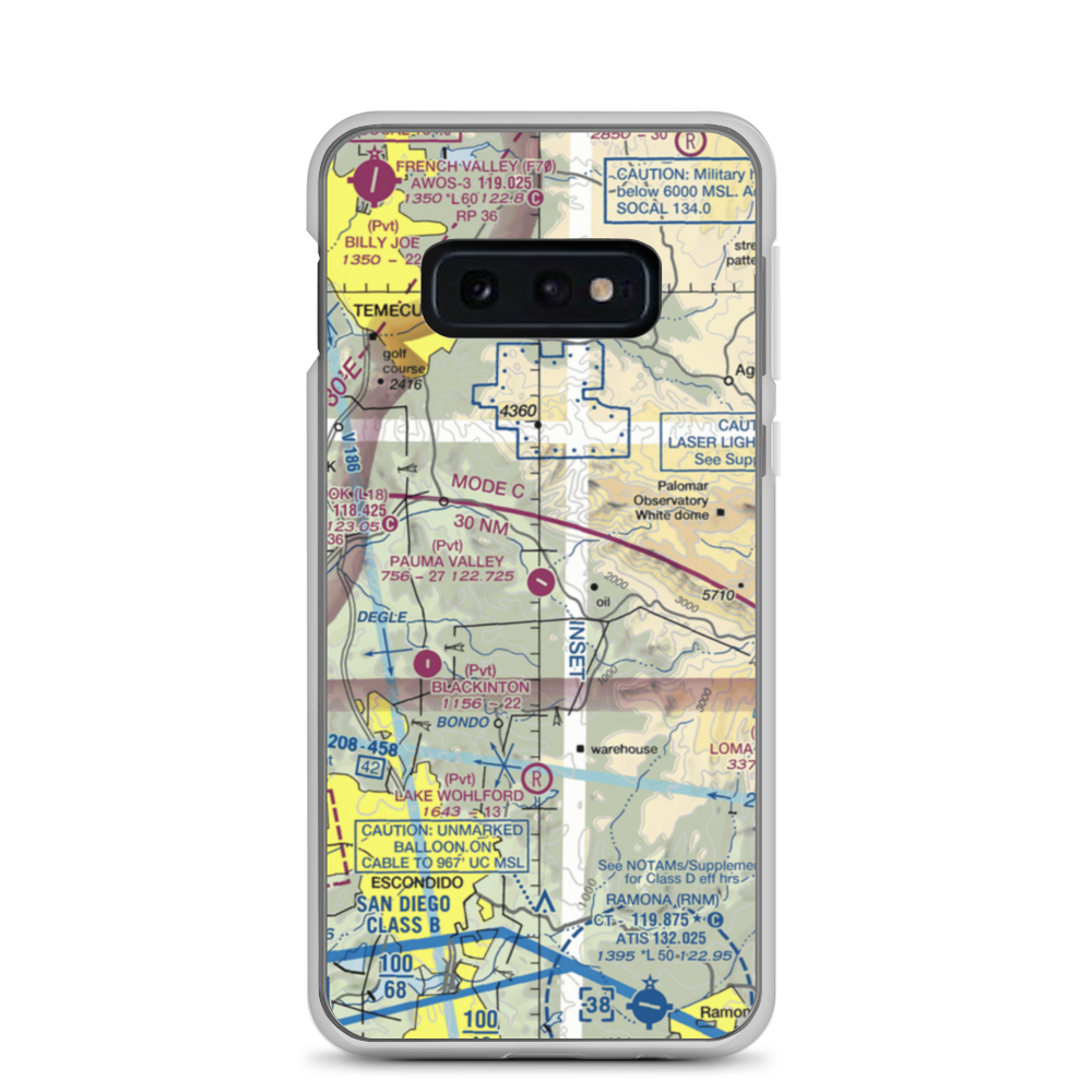 Pauma Valley Air Park (CL33) VFR Sectional Samsung Case Samsung Galaxy S10e model shown