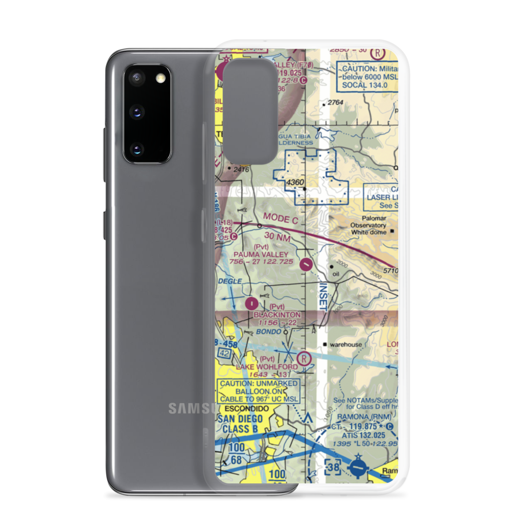 Pauma Valley Air Park (CL33) VFR Sectional Samsung Case Samsung Galaxy S20 model shown