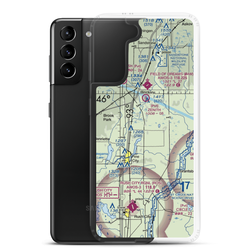 Pavek Personal Airport (MY89) VFR Sectional Samsung Case Samsung Galaxy S21 Plus model shown