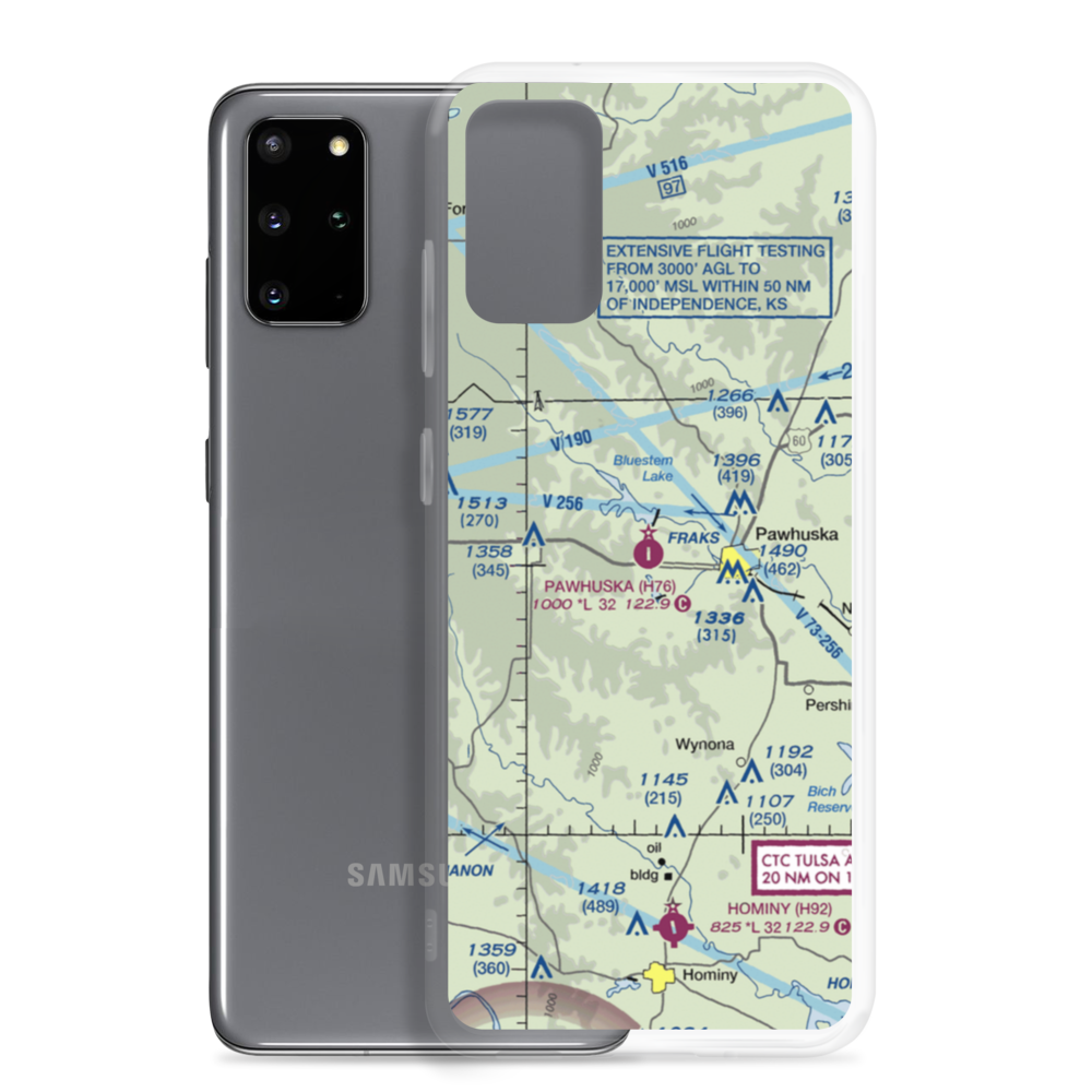 Pawhuska Municipal Airport (H76) VFR Sectional Samsung Case Samsung Galaxy S20 Plus model shown